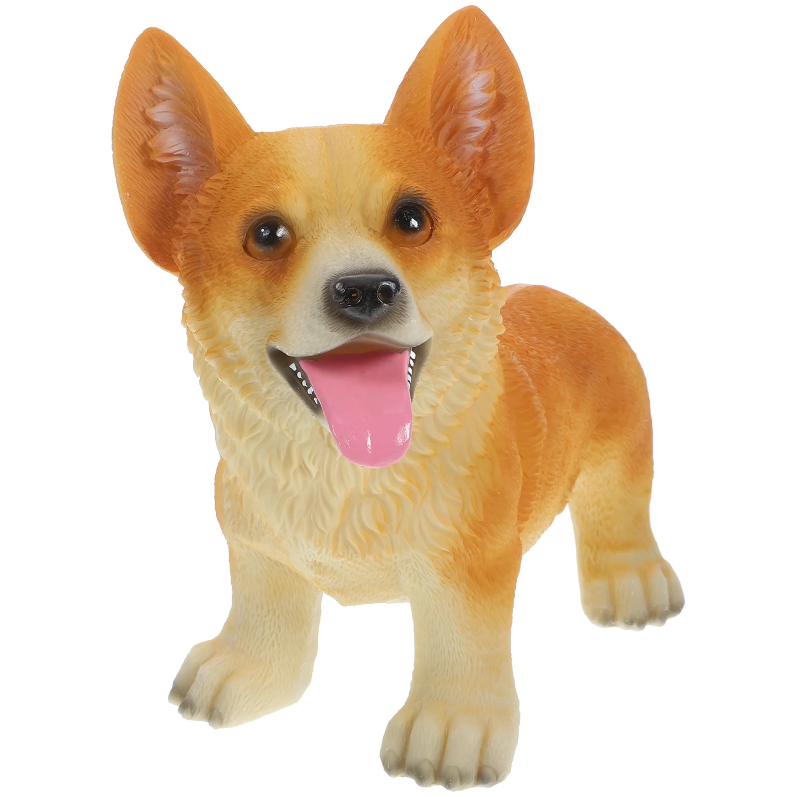 

Resin Dog Statue Delicate Dog Ornament Garden Dog Figurine Decor Realistic Small Dog Shaped Statue