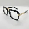 Retro Double Bridge Sunglasses Black Gradient Anti-Blue Light Hollow Square Fashion Eyewear for Men And Women