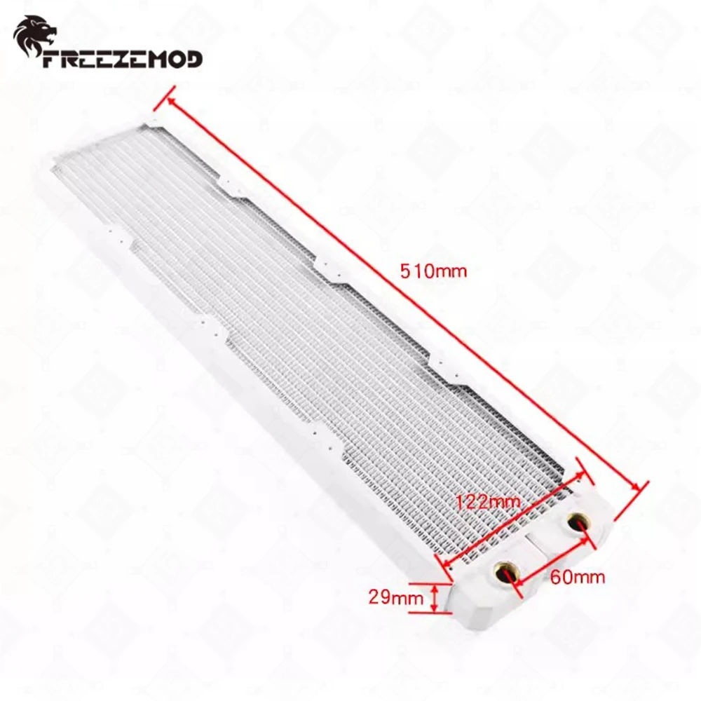 Zemod-radiador de Cobre Branco 480 mm g1 Roscas Refrigerador de Água do pc Refrigeração Líquida Ventilador de 12cm Tsrp-tw-white480 - Imagem 5