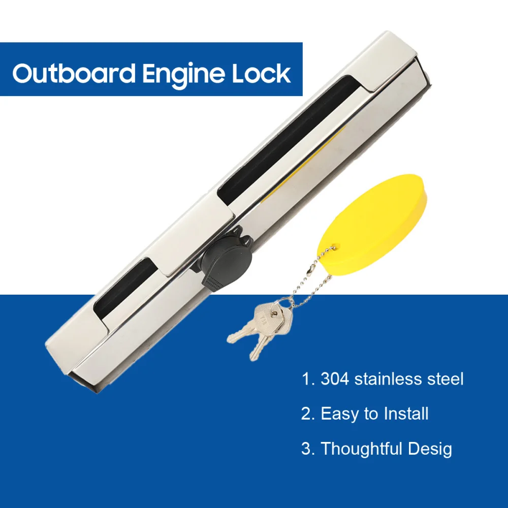 Outboard Motor Engine Motor Lock Heavy Duty Stainless Steel High Security Outboard Engine Lock With Key For Marine Boat