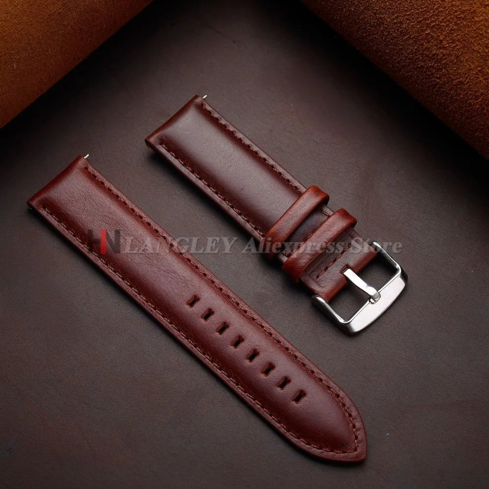 Vintage-Uhrenarmband aus echtem Rindsleder für DW Braun Schwarz Silber Gold Schnalle Uhrenarmband-Zubehör 18 mm 20 mm 22 mm 24 mm 26 mm – Detail 9