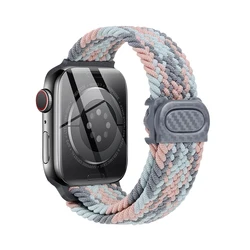 Braided Elastic Nylon Strap - 42 44 45 49 S10 - 46mm (Grayish pinkish blue)
