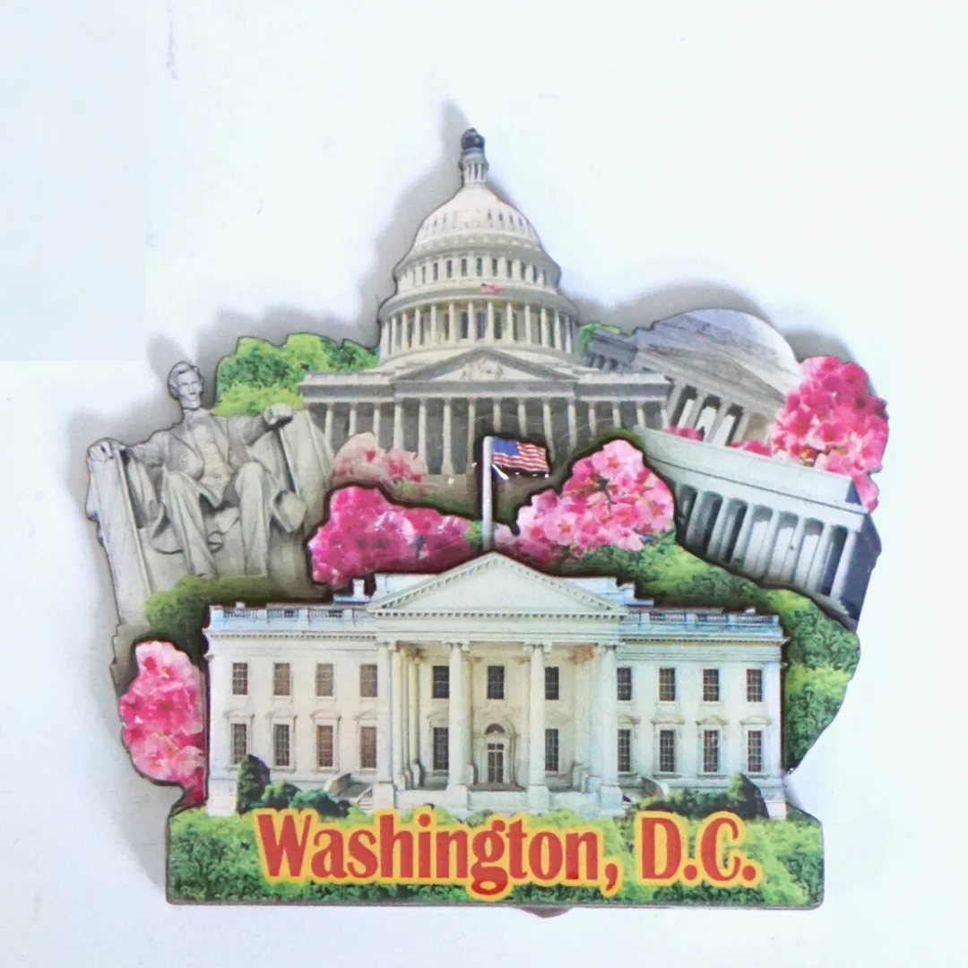 Magnete Frigorifero 3D Washington D.C. - Souvenir Di Viaggio Fatto A Mano In Resina - Regalo Originale E Decorazione Casa