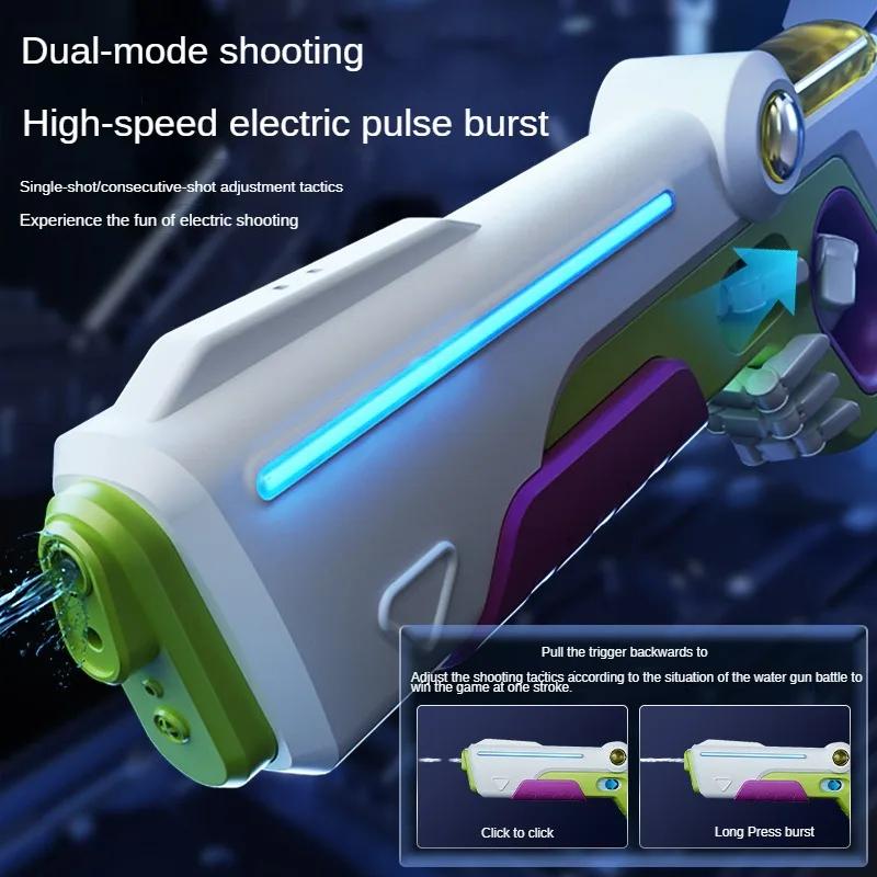 Children Electric Pulse Water Gun Toys Summer Outdoor Pool Garden Games High Pressure Automatic Absorb Water Watergun for Kids 3