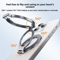 360° Rotation Magnetic Finger Ring Phone Holder Aluminum Alloy Foldable for IPhone 17 16 15 14 13 12 Pro Max 3