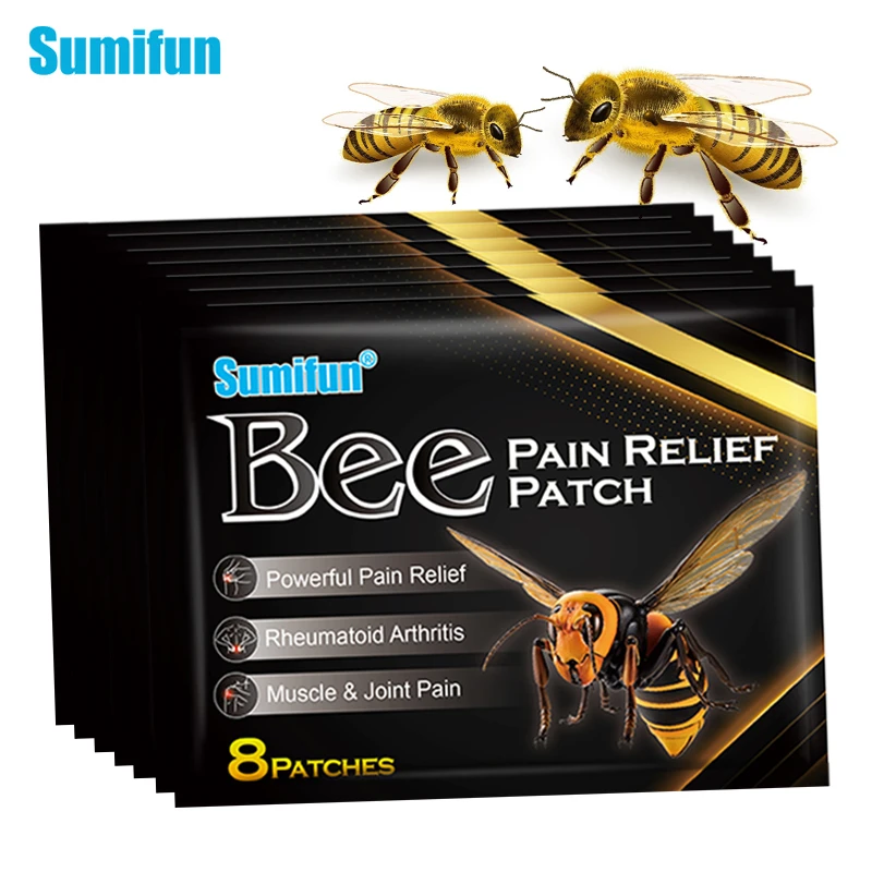 8Pcs Sumifun Bee Venom Pain Relief Patch Arthritis Knee Meniscus Joint Analgesic Medical Plaster Neck Back Lumbar Sprain Sticker pain relief patch