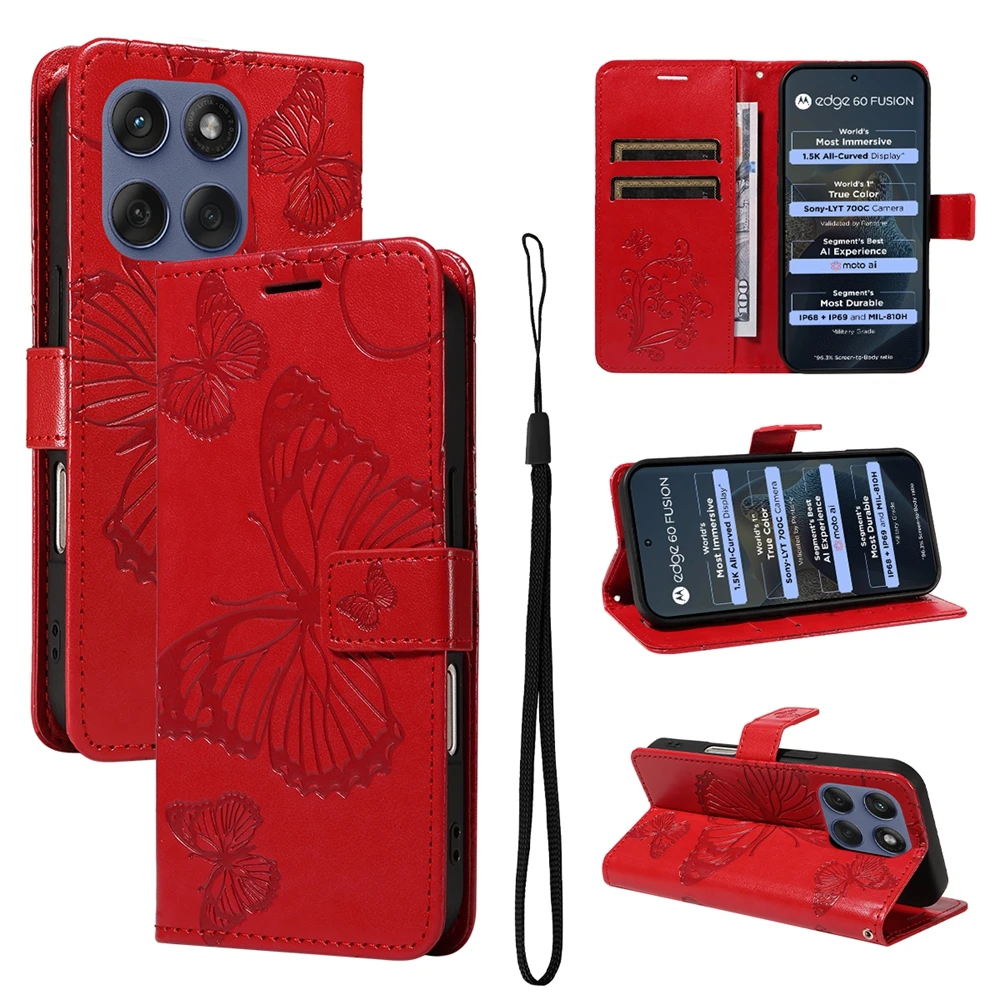 Butterfly Design Magnetic Leather Wallet Phone Case