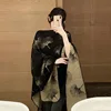 Fashionable Plaid Scarf Shawl Women's Outerwear 2025 New Style Korean Version High-End Atmosphere Versatile Elegant Knitted W...