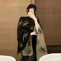 Fashionable Plaid Scarf Shawl Women's Outerwear 2025 New Style Korean Version High-End Atmosphere Versatile Elegant Knitted W...