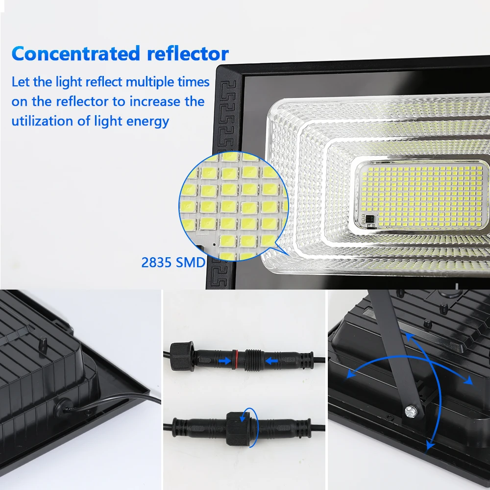 LED Solar Lights 500W 300W 200W Waterproof Outdoor Garden Lighting External Solar Lamp Wall Sunlight Stree Landscape Flood Light 6