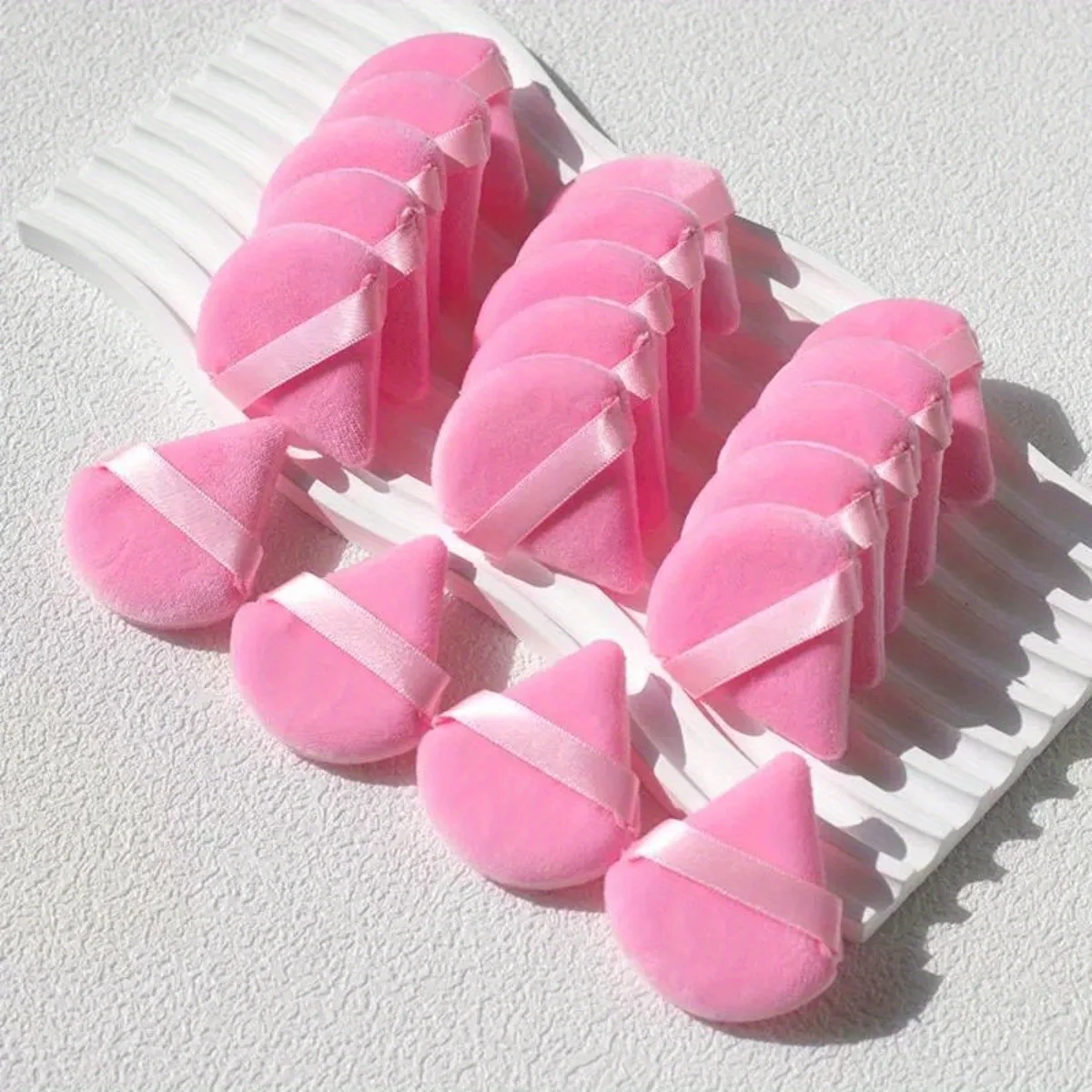 15Pcs Mini Makeup Puffs - Ultra-Soft, Fragrance-Free for Powder/Foundation - Disposable w/ Case, Travel-Cute for All Skin