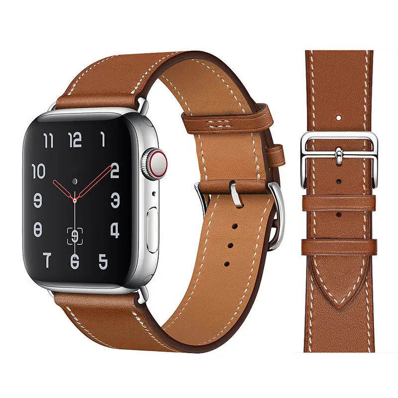 

for Apple watch strap genuine Leather 44mm 41mm 40mm 42mm 38mm Accessorie wristband correa bracelet iWatch series 3 4 5 6 SE 7