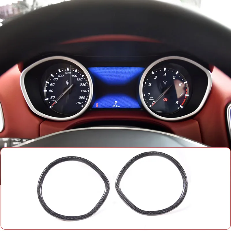 

For Maserati Ghibli 2014-2019 Real Carbon Fiber Car Dashboard Tachometer Decorative Ring Sticker Car interior Accessories