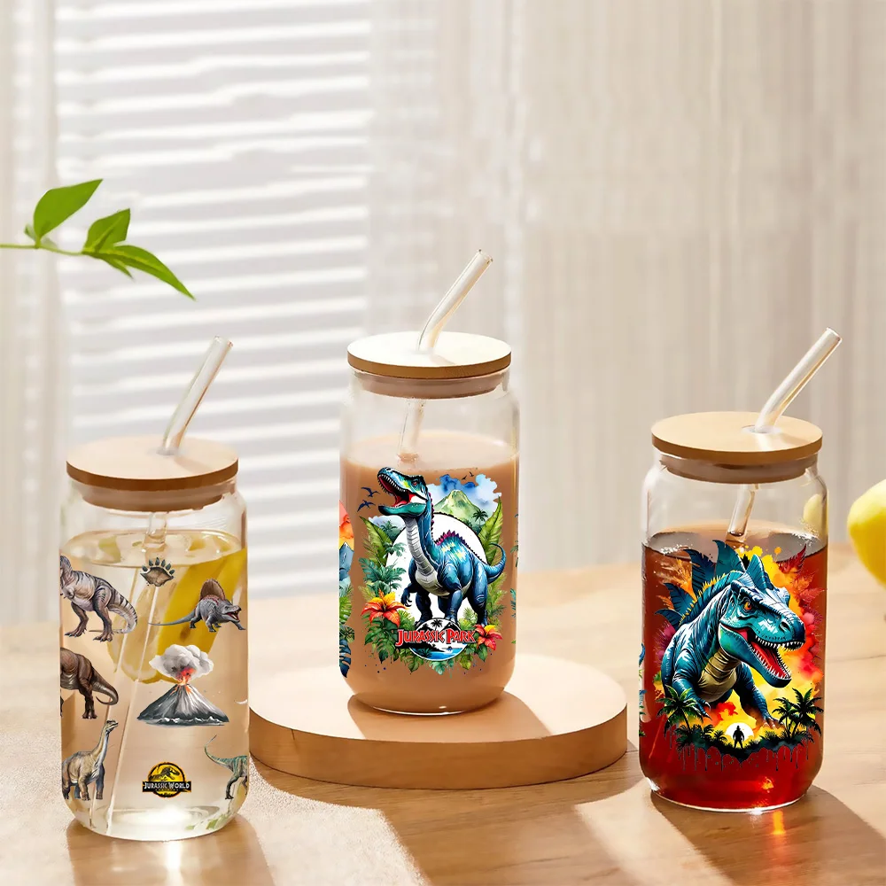 Dinosaur World Series 3d Stickers Cup Wraps 3d Wall Stickers Uv Dtf Wrap Transfer easy peel waterproof DIY Decals Retro Beauty 3D transfers uvdtf crystal sticker 16oz uv dtf cup wraps