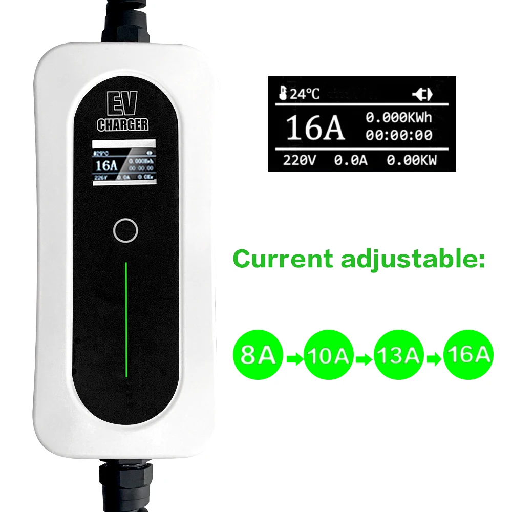 AFYEEV 3.6KW 16A Portable EV Charger Type2 IEC62196-2 EVSE Charging Cable  Type1 SAE J1772 EU Plug Wallbox for Electric Car