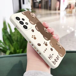 Charming Brown Bear Phone Case - Adorable Protective Cover - Samsung A52S(A52)5G (White 1)