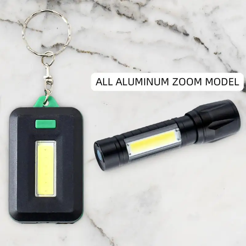 

Portable Mini LED Flashlight COB Flashlight Rechargeable Zoom Flashlight Waterproof Camping Hunting Light with 3 Modes