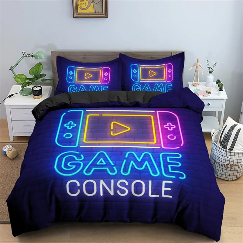 

Boys Gamepad Duvet Cover Play Gamer Bedding Set Microfiber Video Games Quilt Cover Twin King For Kids Teen Child Game Room Decor