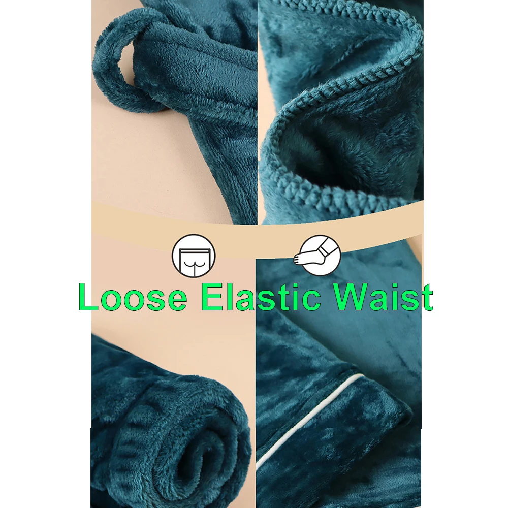 Flannel Double-side Thicken Couple Sleepwear Lengthened Robe for Men Elegant Shawl Collar Bathrobe+Straight Leg Pajama Pants 3XL