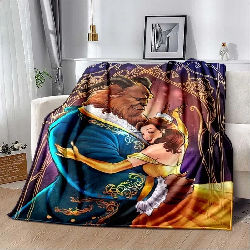 thumbnail image 1 of Manta ligera con estampado de La Bella y la Bestia para sala de estar, dormitorio, habitación de los niños, cálida, regalo de Navidad, 1 of 5