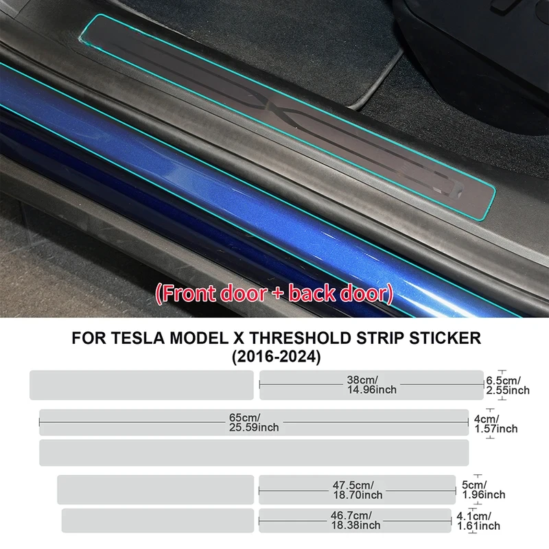 

PFCC for Tesla model X 20162024 car door sills protective handle sticker precut paint protection film TPU PPF 8.5mil decal