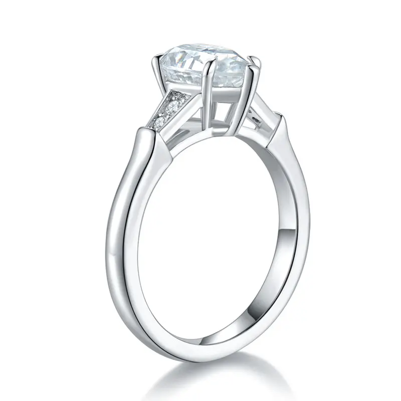 3-Stone All Moissanite Engagement Rings Women Promise Solid 925 Sterling Silver Pear Cut 2ct D Color GRA Certificate wedding rings,engagement rings