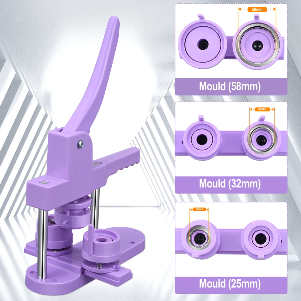 Circle Cutter Button Maker Machine Dies - 5-Piece Gasket Set For Badge Machines (32MM)