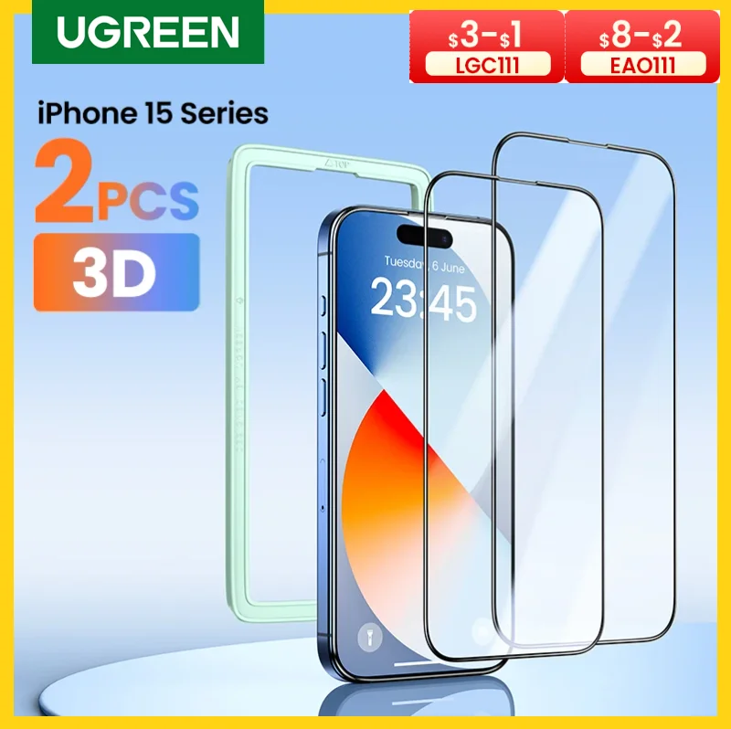 Ugreen Per Iphone 15 Pro Max Glass Per Iphone 14 Plus 13 12 11 Xr Screen Protector Camera Lens Glass Per Iphone 15 Pro Hd Film