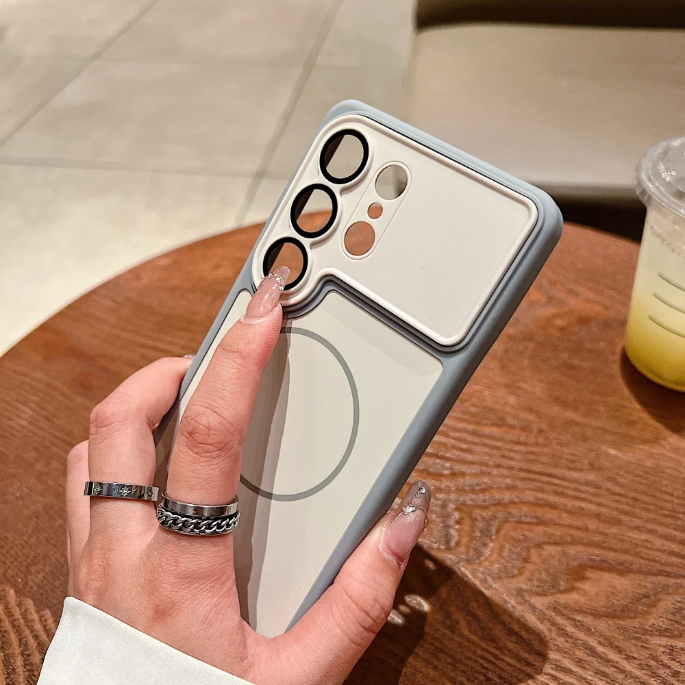 Luxury Large Lens Protection Matte Case with MagSafe Charge