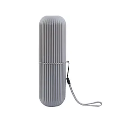 Compact Travel Toothbrush and Toothpaste Protective Case (Grey)