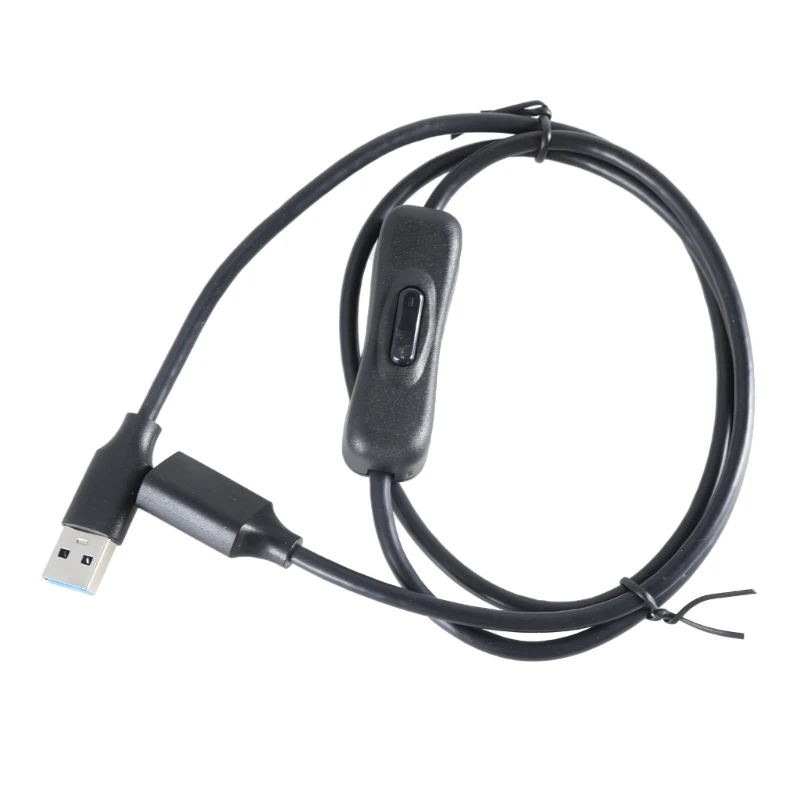 USB 3.0 Extension Cable with Switch for Data Transfer and Charging - Black