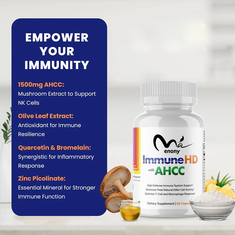Hd חיסוני hcc תוספת קפסולות עבור תמיכה חיסונית, 1500 תמצית עלה זית מ ג ו quercetin המכיל bromelain