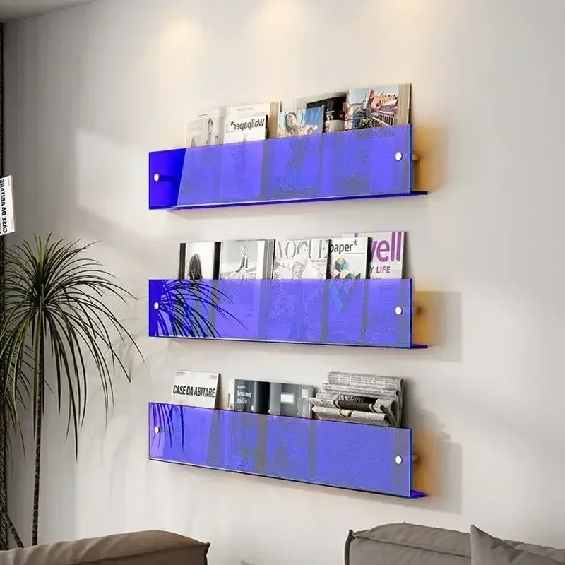 Acrylic Newspapers Book Magazine Children's Picture Mounted Decoration Shef Transparent Records Rack 1pcs INS Storage Wall