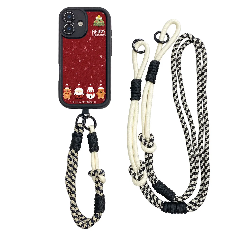 Festive Snowman Crossbody Wristlet Phone Case with Lanyard