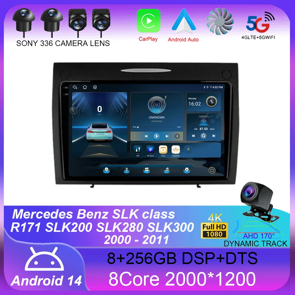 Android 14 Carplay Car Radio For Mercedes Benz SLK class R171 SLK200 SLK280 SLK300 2000-2011 Navigation GPS Multimedia Player car multimedia player car radio