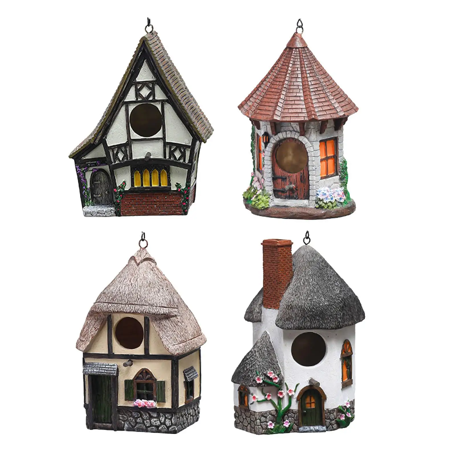 

Домик для птиц с ручной росписью, домик для птиц, гнездо для украшения, газон