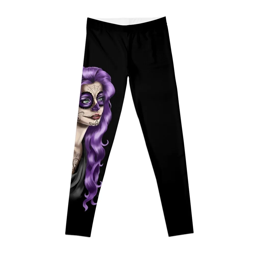 

Day of the Dead Girl Leggings high waist Sports pants for workout shorts flared Womens Leggings