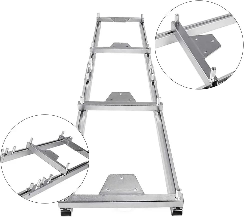 CNCEST 2,7 m Aluminium-Schienenfräsenführungssystem-Set mit 4 Holzbefestigungsplatten, Leiterverbinder-Set für Kettensägenfräsen – Detail 2