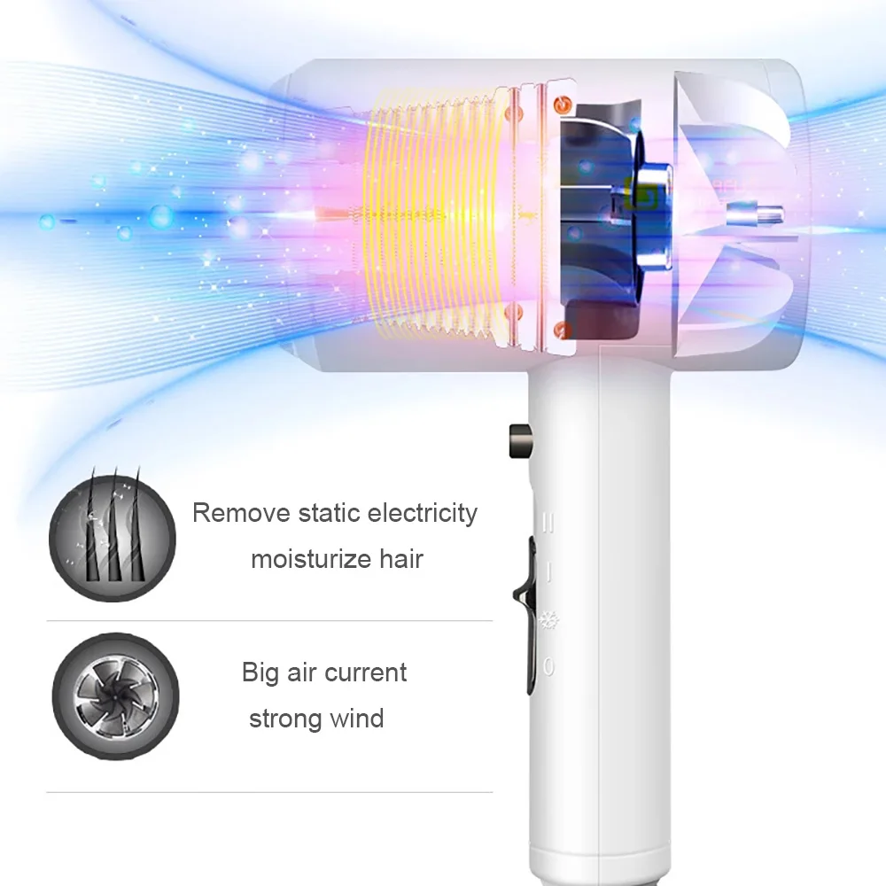 Professional Hotel Hair Dryer Wall-mounted Powerful Strong Wind Bathroom Toilet Household Blow Dryer Punching with 3M Glue 5