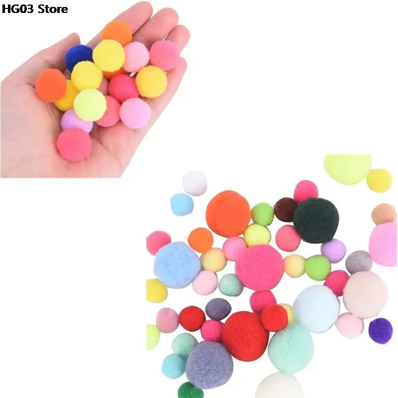 100Pcs/lot 10/20mm DIY Soft Pompoms Balls Kids Toys Wedding Decoration Round Felt Balls Pom Poms Craft Sewing Accessories