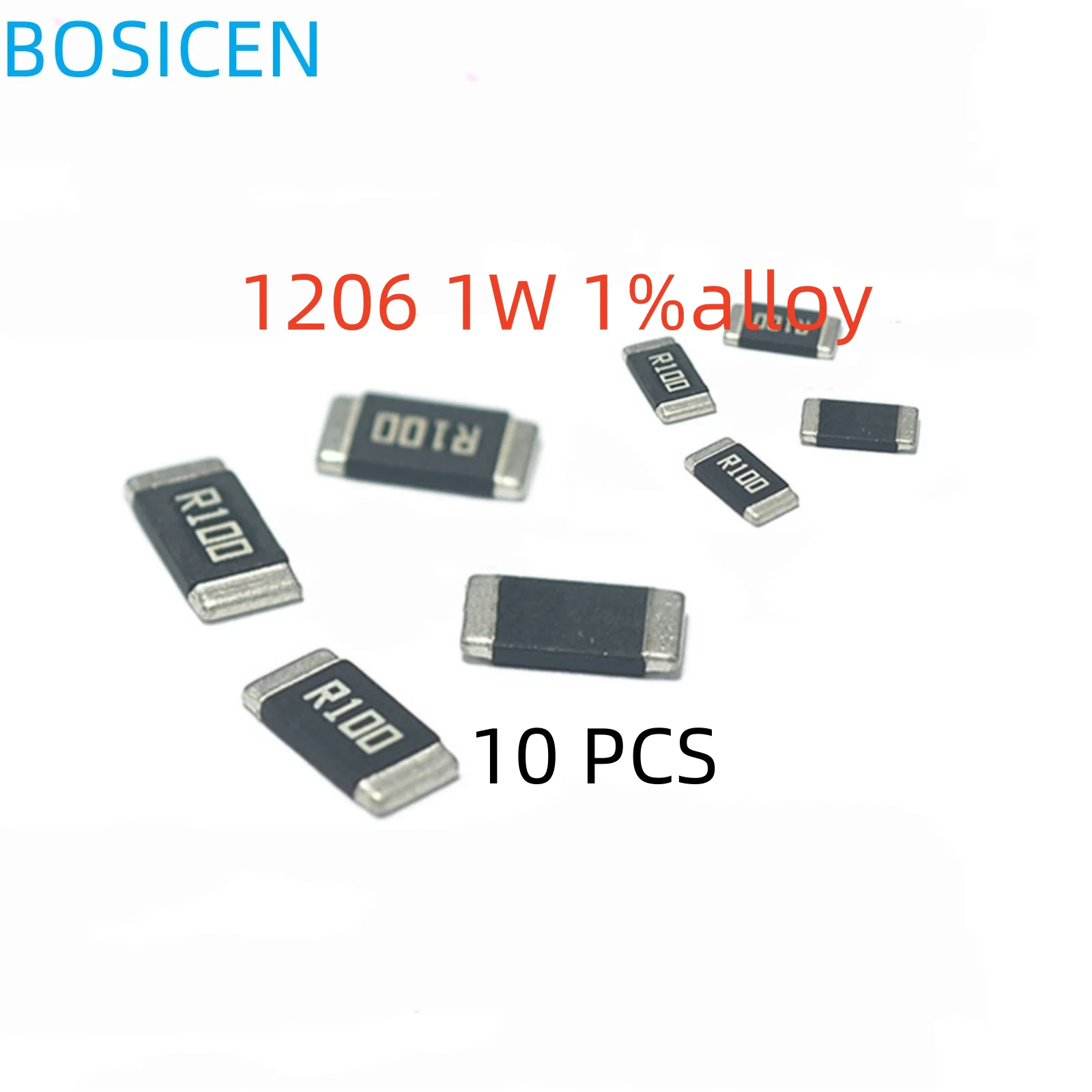 SMD Resistor SMD Chip Resistor 10PCS 1206 SMD Alloy Resistor 1W 1% R005-R400 ohm Resistance