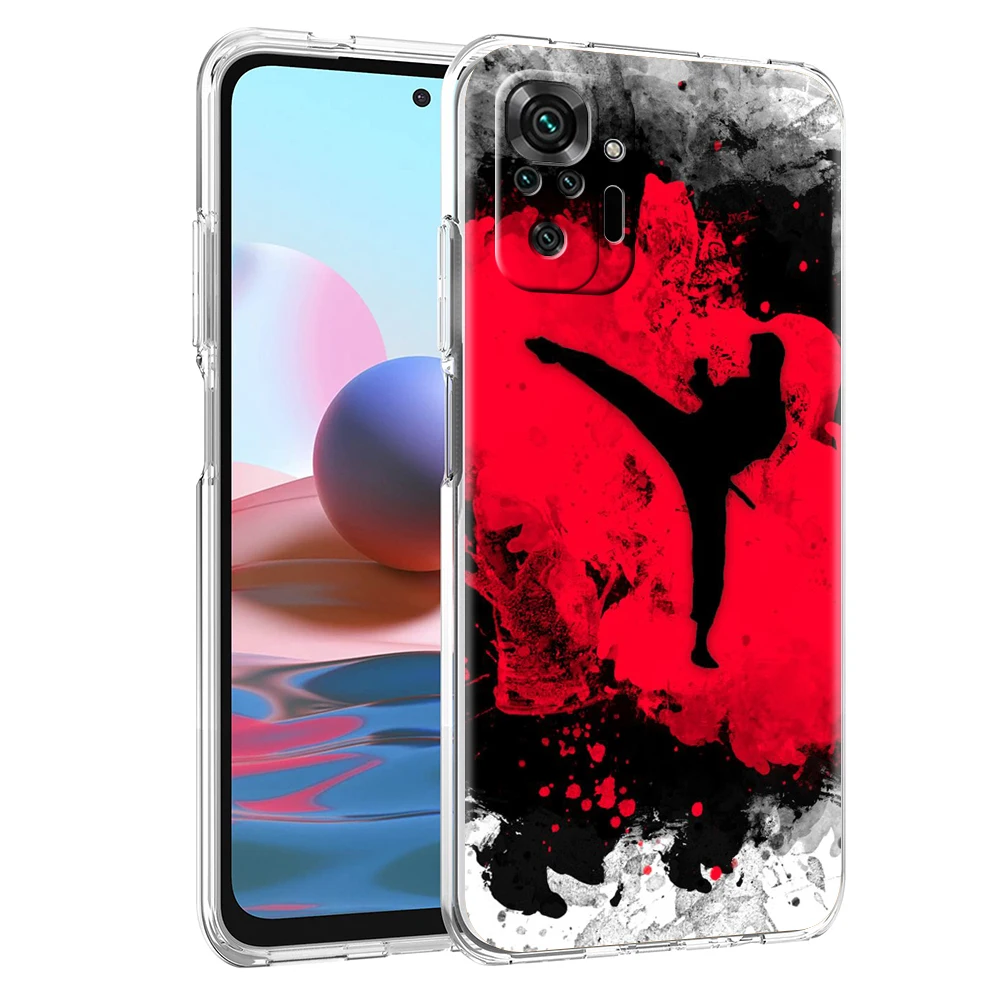 Transparent Silicone Kung Fu Taekwondo Karate Design Phone Case Cover
