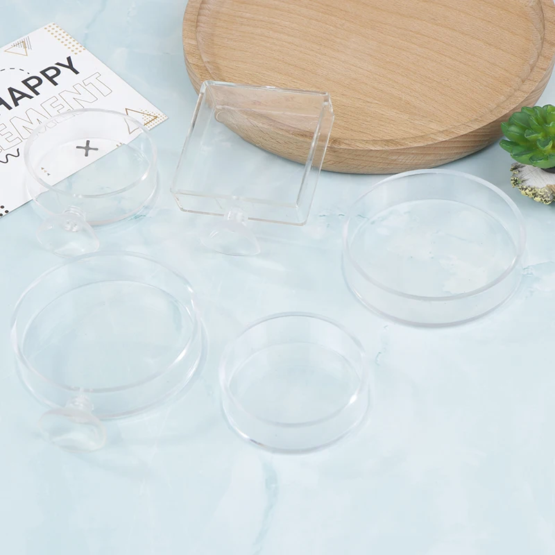 Aquarium Feeder Acryl Transparent Fisch Runde Quadratische Gerichte Garnelen Lebensmittel Box Fisch Und Garnelen Fütterung Zubehör – Detail 6