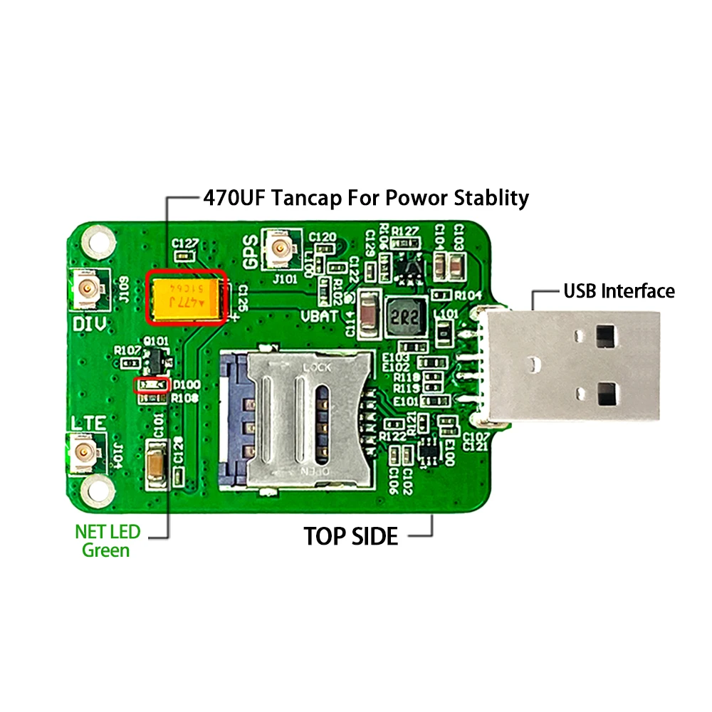 고속 USB 동글 SIM7600G H LTE CAT4 SIMCOM 4G 키트, GNSS 위치 확인, 글로벌 밴드 지원