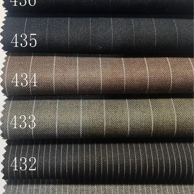 Anti-wrinkle Herringbone Dark Stripe Clothing Fabric Spring and Autumn Suit Culottes Vest