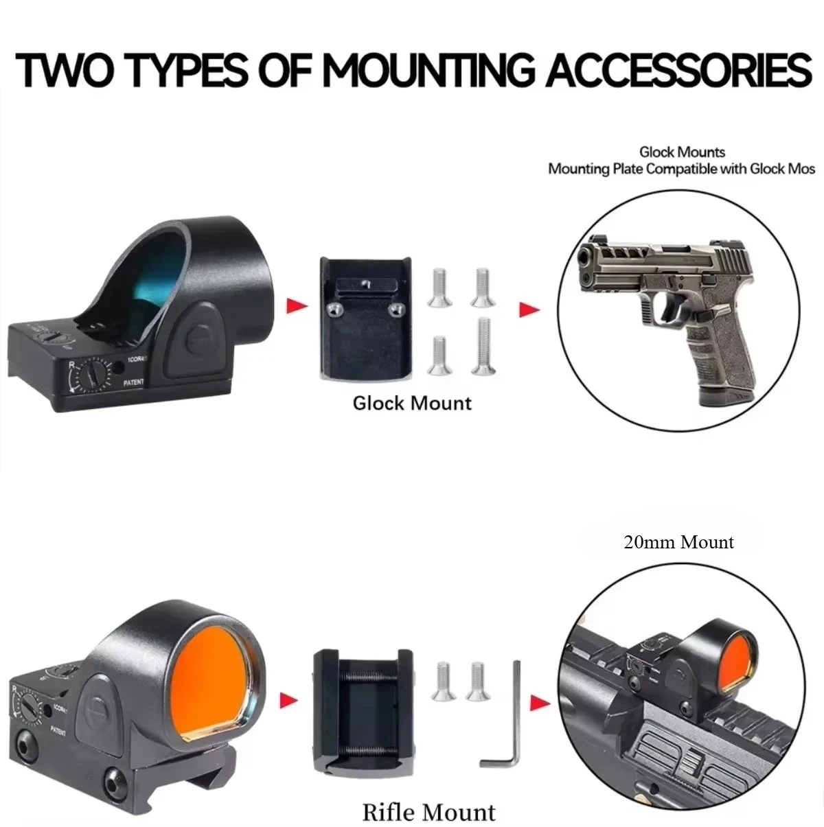 Red dot sight mini red dot sight collimator rifle reflex tactical optic scope fit 20mm rail mount pistol airsoft weapons