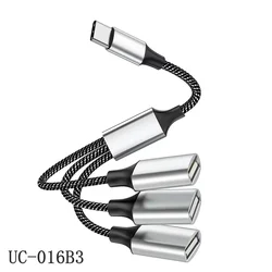USB - C Y Splitter OTG Extension Cable and Power Adapter - 30CM (Type - C TO 3 USB)