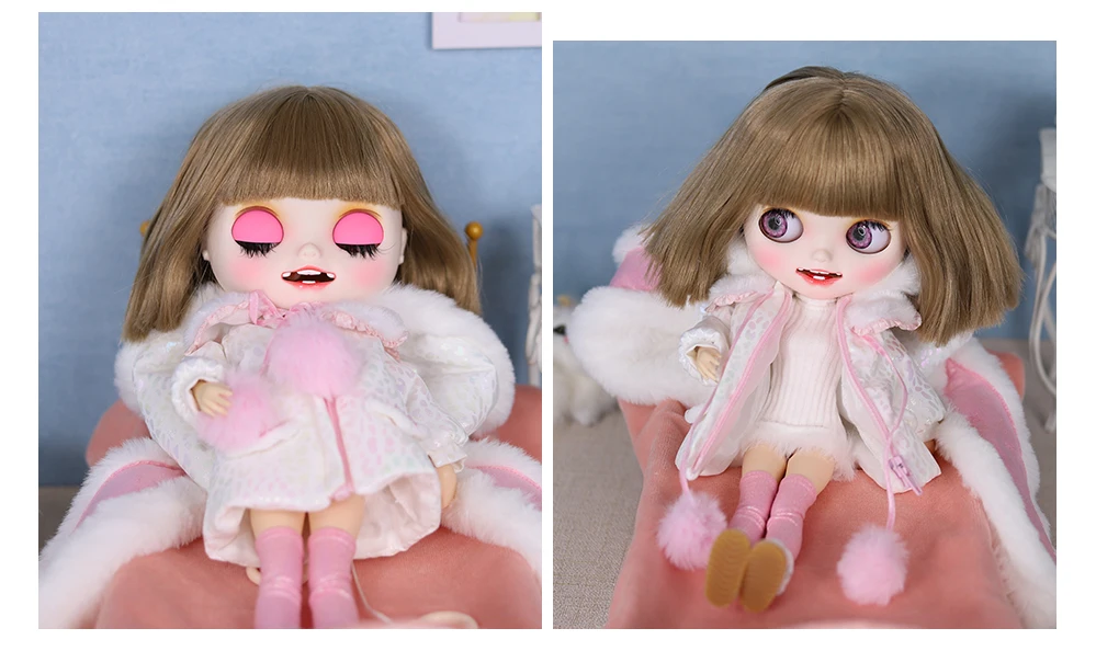 Neo Blythe Doll Bunny Hoodie with High-Neck & Stockings 3