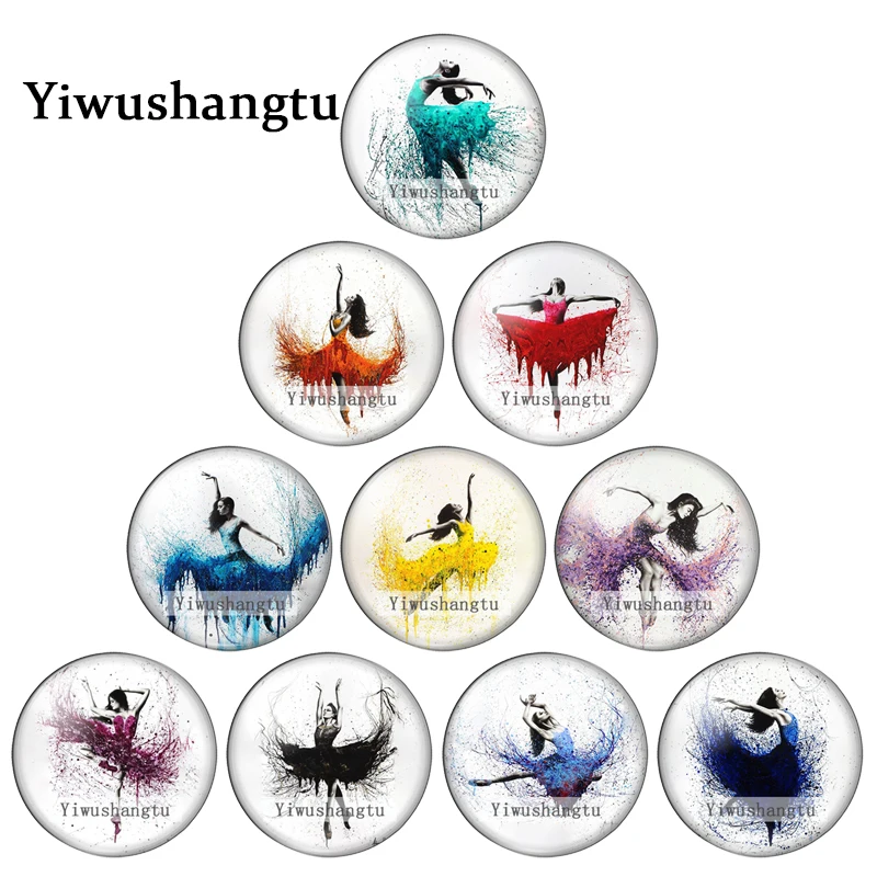 Green Tree Fairy Tale Forest Painting 12Mm/18Mm/20Mm/25Mm Round Photo Glass Cabochon Demo Retro Piatto Risultati