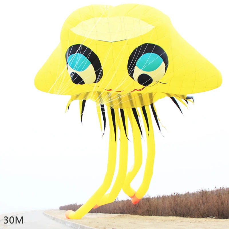 

free shipping jellyfish kite flying outdoor toys adults kite reel cerf volant soft kite pendant show inflatable kites parachute